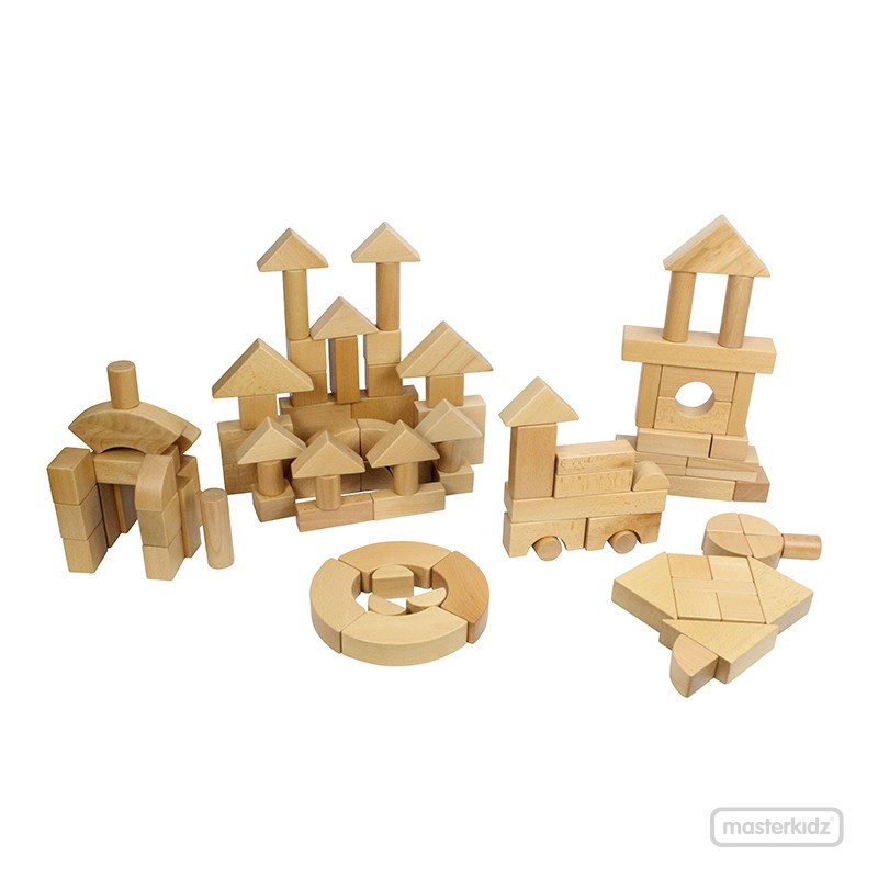Bloques de Madera 92pzs MASTERKIDZ material-didactico