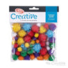Pompón con Glitter Tamaños Surtidos CREATIVE material-didactico