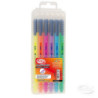 Destacador biselado triangular con caja plástica 6 colores ADIX mat...
