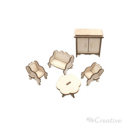 Mueble Miniatura Armable Living CREATIVE material-didactico