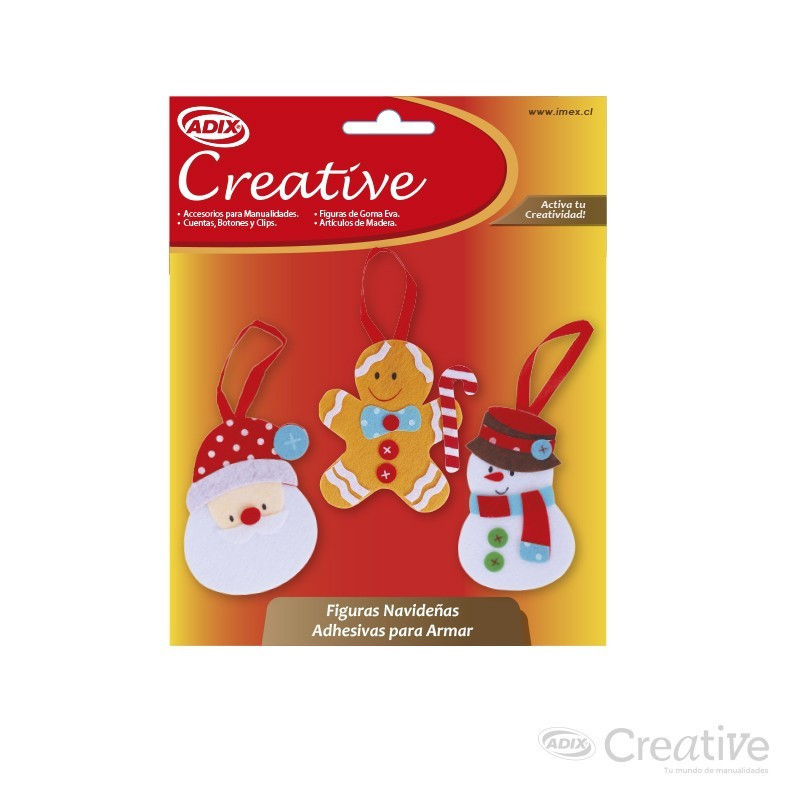 Figura Navidad Colgante Pañolenci 3u CREATIVE material-didactico