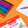 Marcador Doble Punta Fineliners/Brush Pen 12 Colores BRUYNZEEL BRUY...