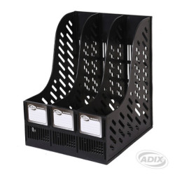 Revistero Plástico Triple Negro ADIX material-didactico