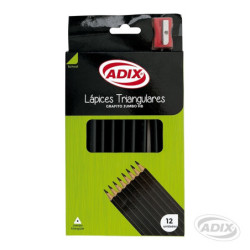 Set 12 Lápices Grafito JUMBO más sacapuntas ADIX material-didactico
