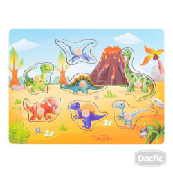 Encaje con Mango Dinosaurios de Madera DACTIC material-didactico