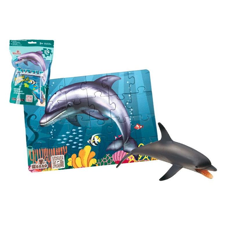 Puzzle Delfín 24 Piezas + Figura WENNO material-didactico