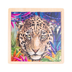 Puzzle Leopardo Madera 25 piezas DACTIC material-didactico
