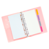 Agenda Pin A6 Rosado c/ 4 Anillos SWORLD material-didactico