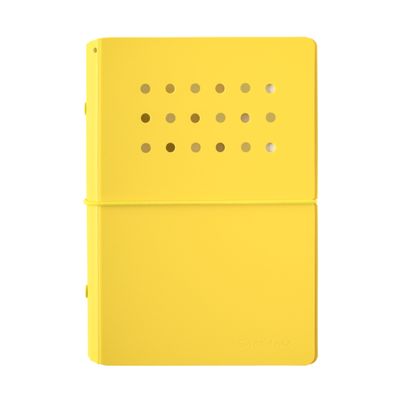 Agenda Pin A6 Amarillo c/ 4 Anillos SWORLD material-didactico