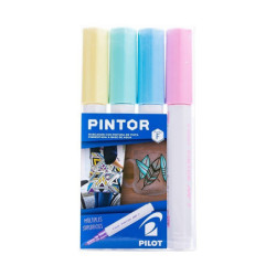 Set Pintor Fino 4 unidades - Amarillo, Verde Pastel, Azul Pastel, R...