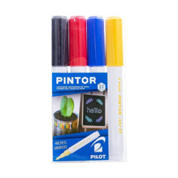 Set Pintor Extra Fino de 4 unidades Negro, Rojo, Azul, Amarillo Pil...