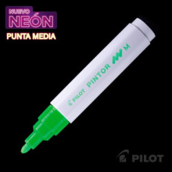 Marcador PINTOR Medio Neón Verde Pilot PILOT material-didactico
