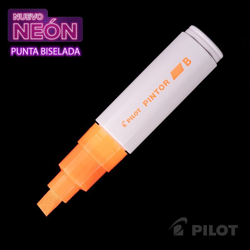Marcador PINTOR Biselado Neón Naranjo Pilot PILOT material-didactico