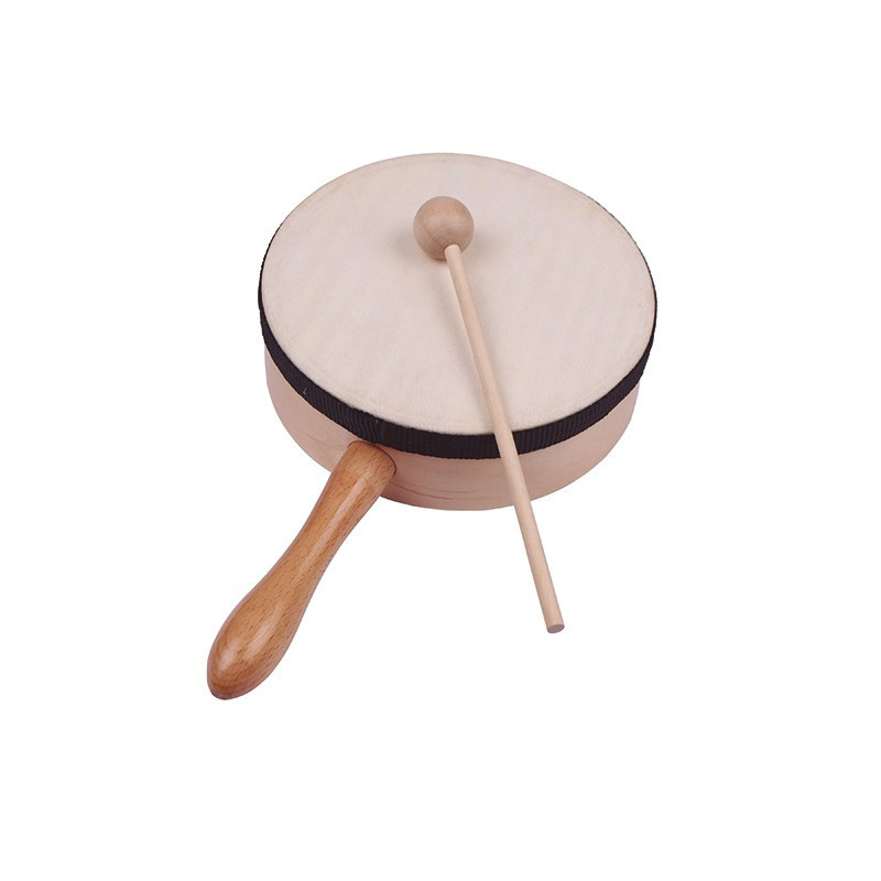 Pandero de madera y piel con mango 15 cm DACTIC material-didactico