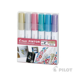 Set Pintor punta extra Fina 6u colores metálicos PILOT material-did...