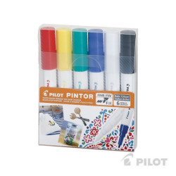 Set Pintor  punta fina 6u colores clásicos. PILOT material-didactico