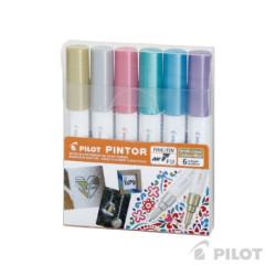 Set Pintor punta fina 6u colores metálicos PILOT material-didactico