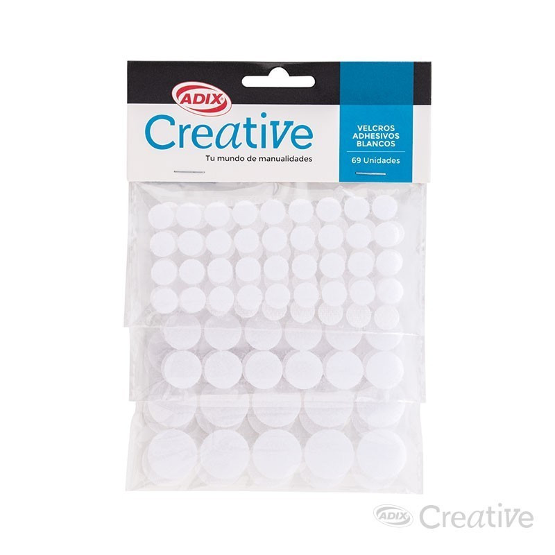 Velcro Adhesivo 3 Tamaños Blanco CREATIVE material-didactico