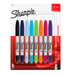 Set 8 Marcadores permanente Sharpie doble punta colores surtidos SH...