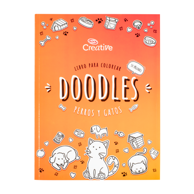 Libro para Colorear Doodles Perro y Gato CREATIVE