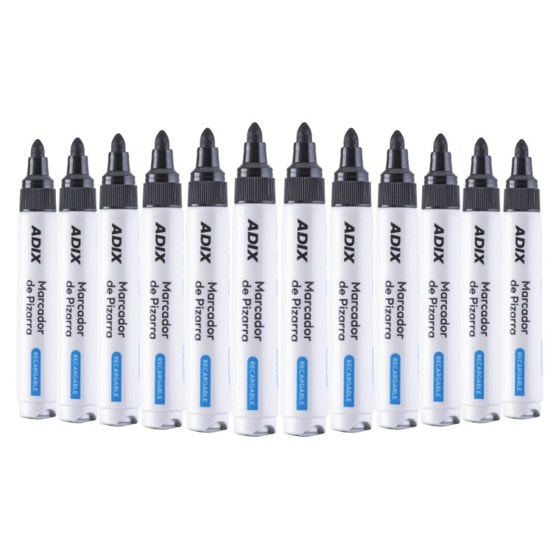 Marcador de Pizarra Negro 12 Unidades