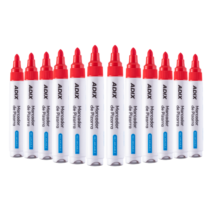 Marcador de Pizarra Rojo 12 Unidades