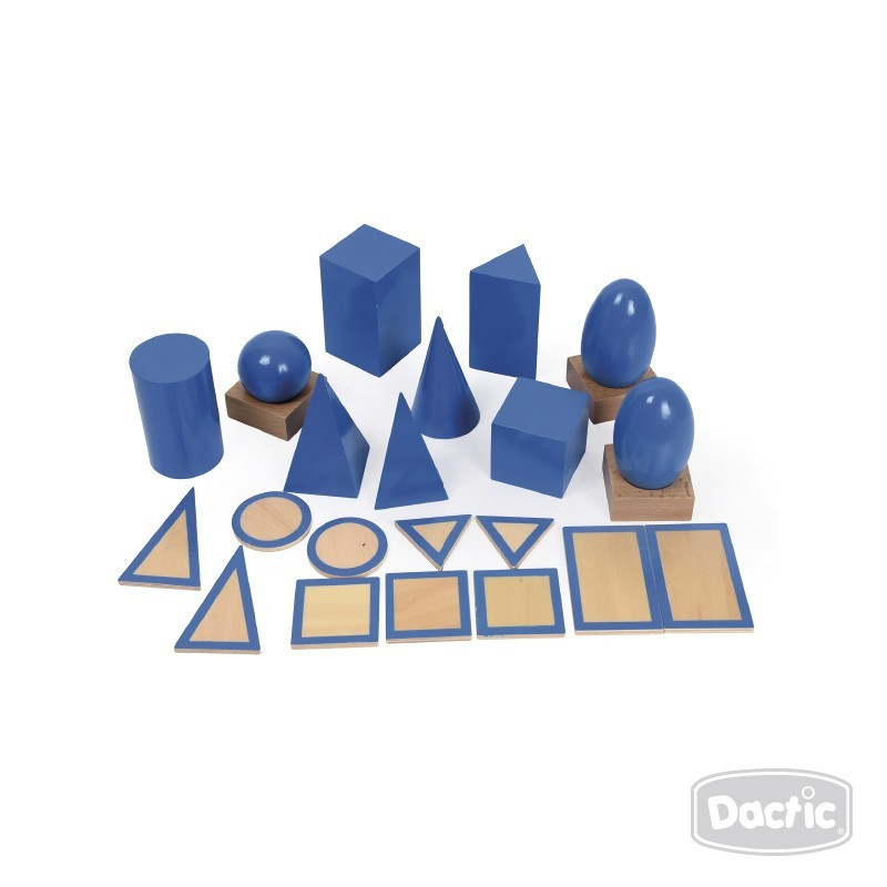 Cuerpos Geométricos Tridimensionales Madera con Base DACTIC materia...